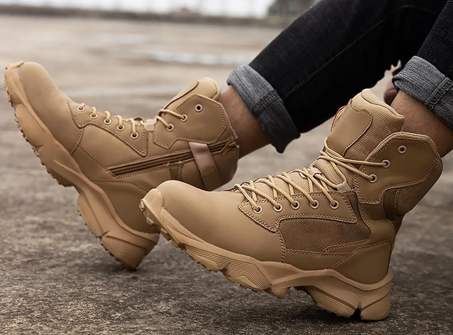 Military Boots For Men Tactical Boots Combat Boots Breathable Police Patrol Boots Lightweight Army Boots Waterproof Hiking Boots