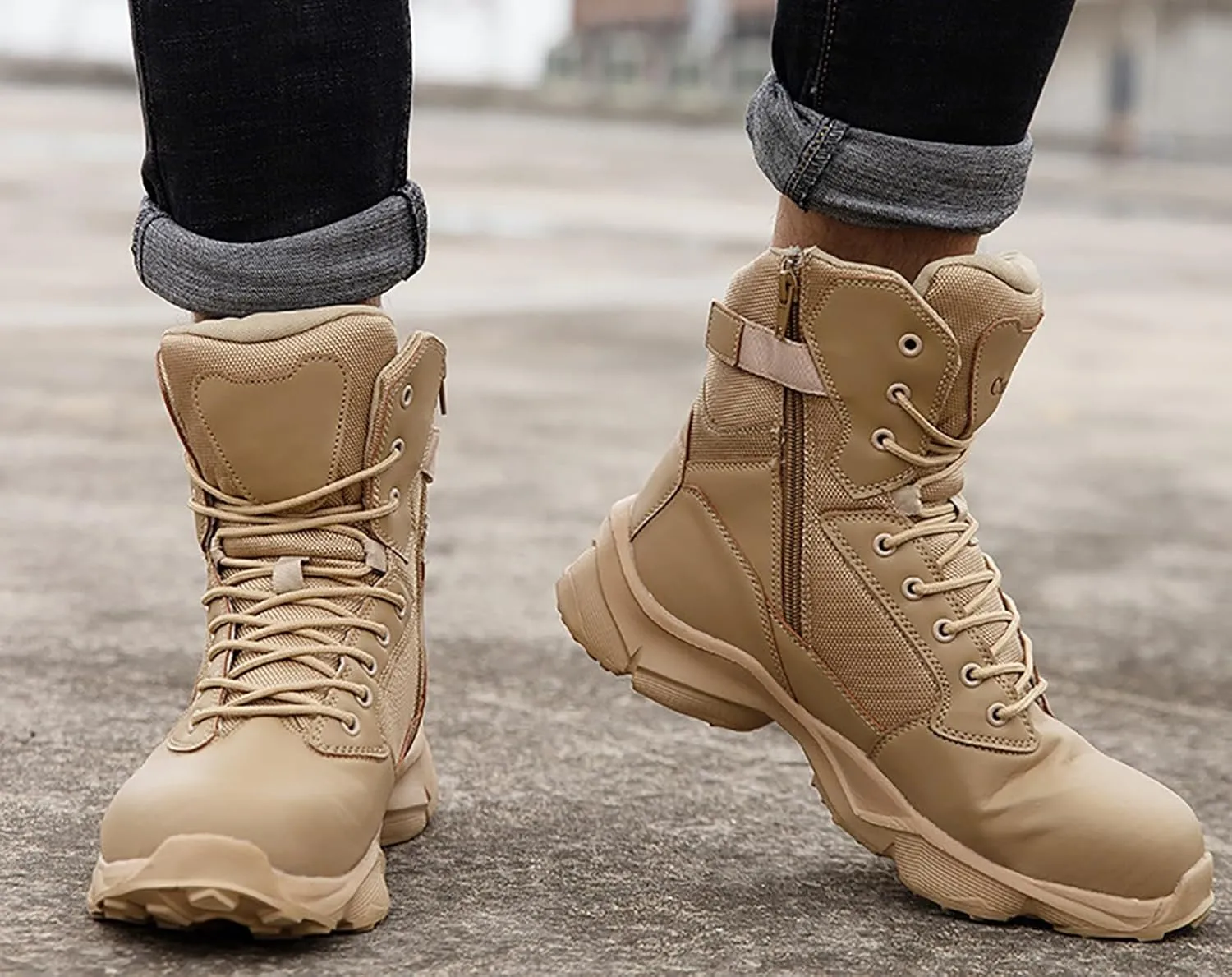 Military Boots For Men Tactical Boots Combat Boots Breathable Police Patrol Boots Lightweight Army Boots Waterproof Hiking Boots