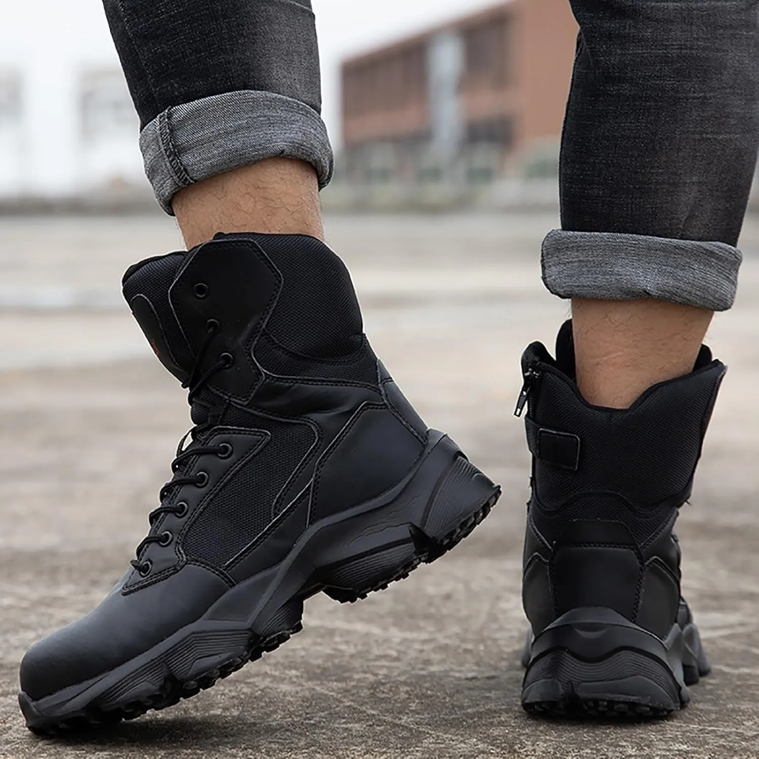 Military Boots For Men Tactical Boots Combat Boots Breathable Police Patrol Boots Lightweight Army Boots Waterproof Hiking Boots