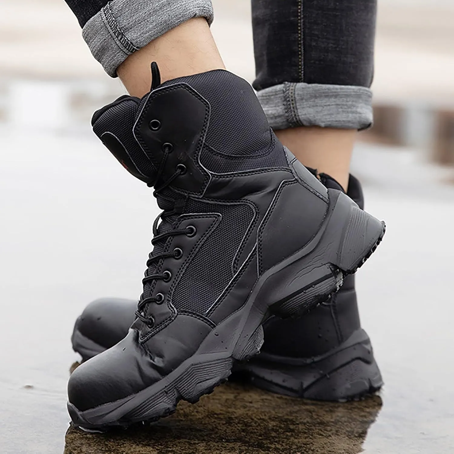 Military Boots For Men Tactical Boots Combat Boots Breathable Police Patrol Boots Lightweight Army Boots Waterproof Hiking Boots