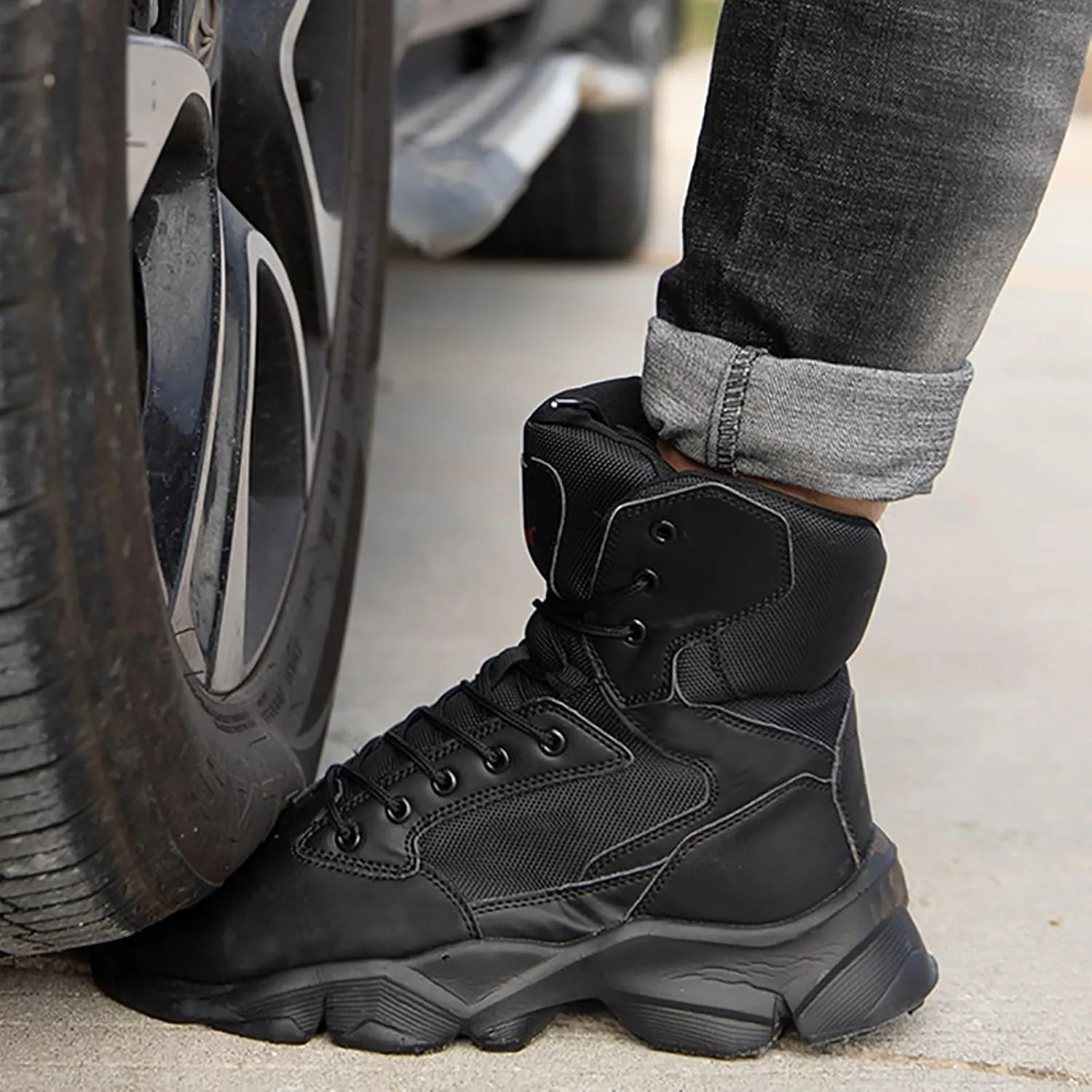 Military Boots For Men Tactical Boots Combat Boots Breathable Police Patrol Boots Lightweight Army Boots Waterproof Hiking Boots