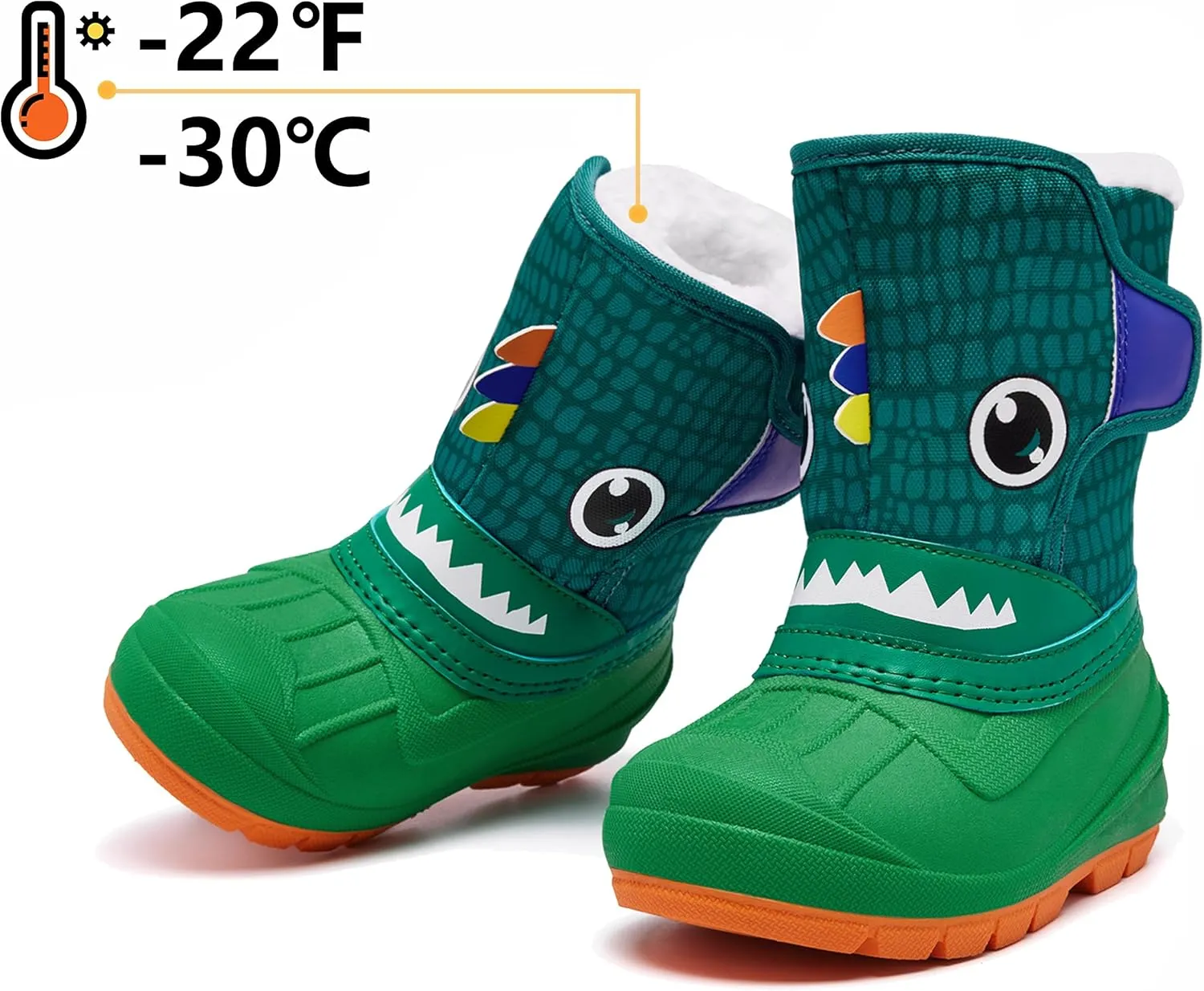 MORENDL Toddler Winter Snow Boots Waterproof Insulated Faux Fur Boys Girls Hiking Boots (Toddler/Little Kid)
