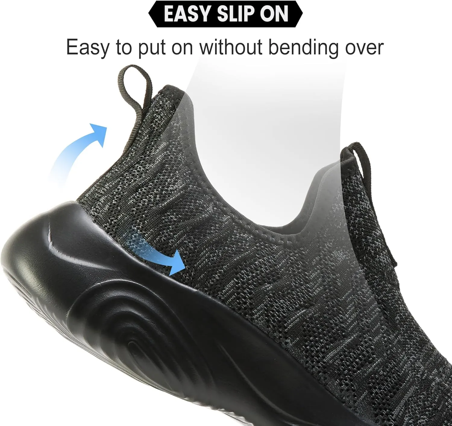 MRIP Mens Slip On Walking Shoes Lightweight Non Slip Gym Workout Running Shoes Mesh Breathable Cushion Fashion Tennis Athletic Casual Sneakers