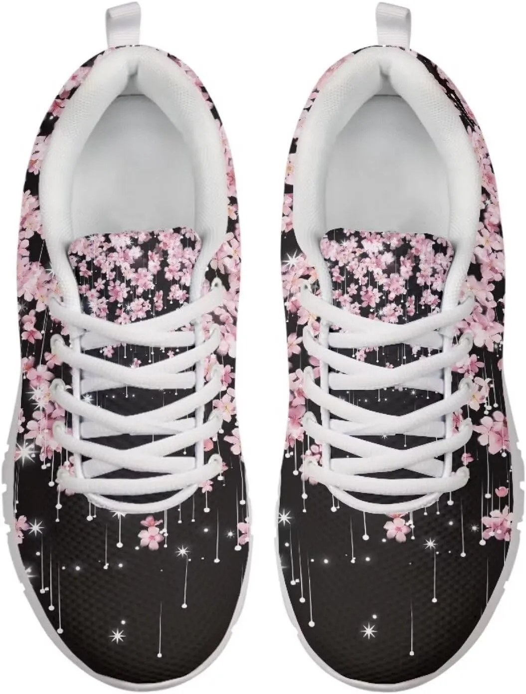 Mumeson Women Novelty Printed Air Mesh Running Sneakers Lightweight Lace-up Casual Walking Shoes
