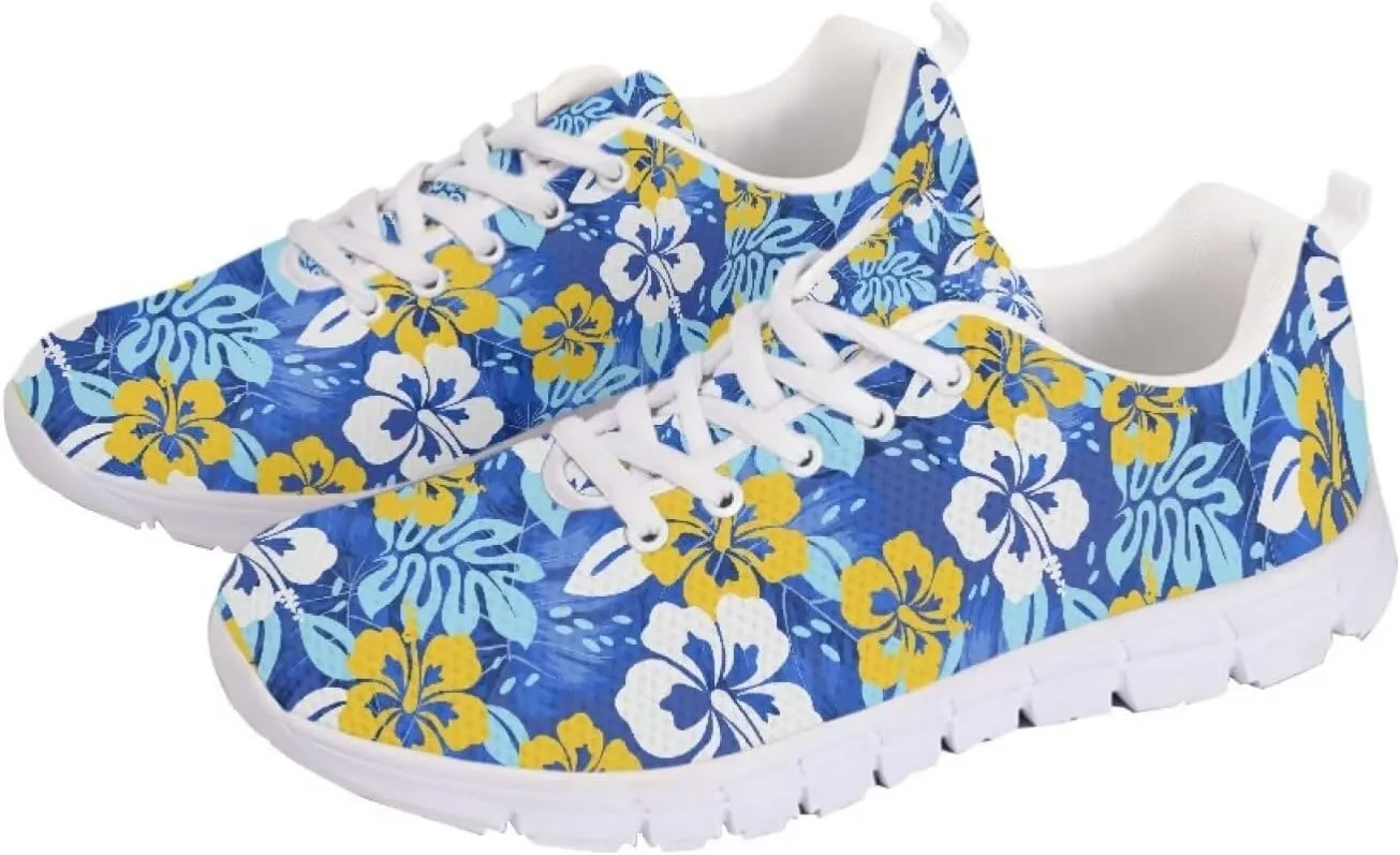 Mumeson Women Novelty Printed Air Mesh Running Sneakers Lightweight Lace-up Casual Walking Shoes