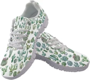 Mumeson Women Novelty Printed Air Mesh Running Sneakers Lightweight Lace-up Casual Walking Shoes