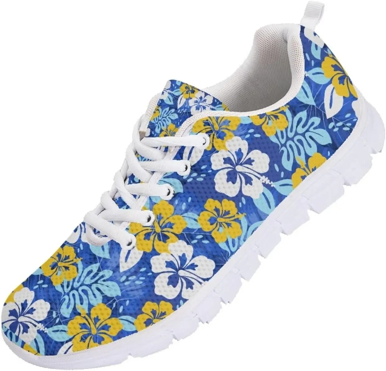 Mumeson Women Novelty Printed Air Mesh Running Sneakers Lightweight Lace-up Casual Walking Shoes