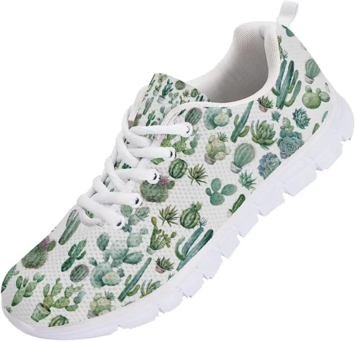Mumeson Women Novelty Printed Air Mesh Running Sneakers Lightweight Lace-up Casual Walking Shoes