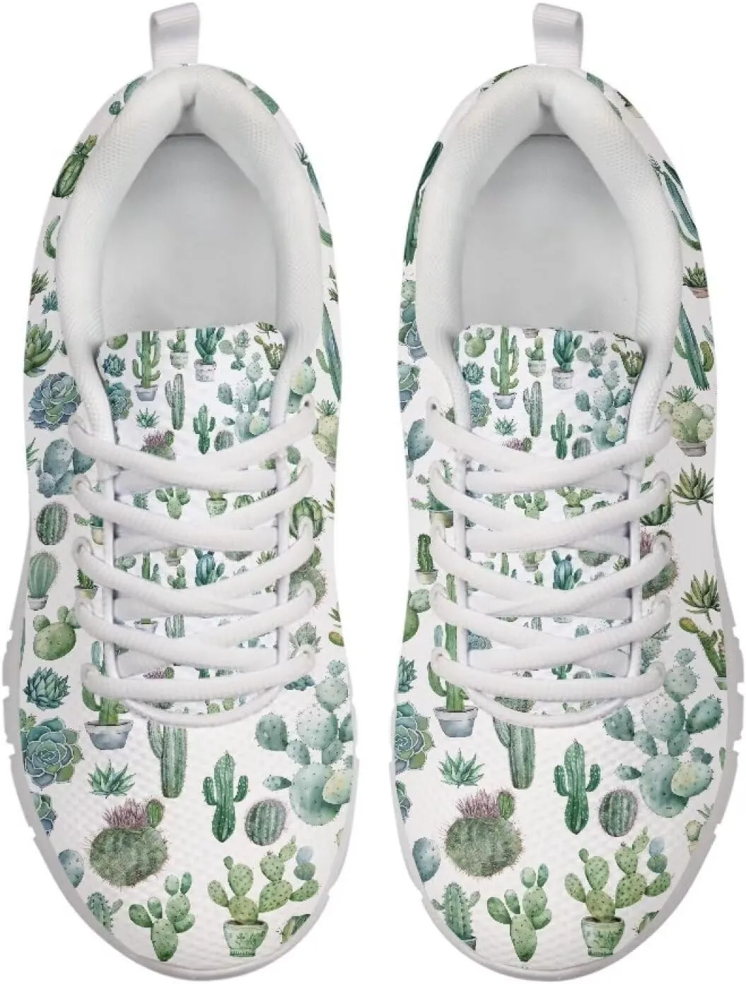 Mumeson Women Novelty Printed Air Mesh Running Sneakers Lightweight Lace-up Casual Walking Shoes