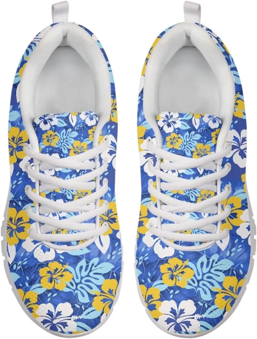 Mumeson Women Novelty Printed Air Mesh Running Sneakers Lightweight Lace-up Casual Walking Shoes