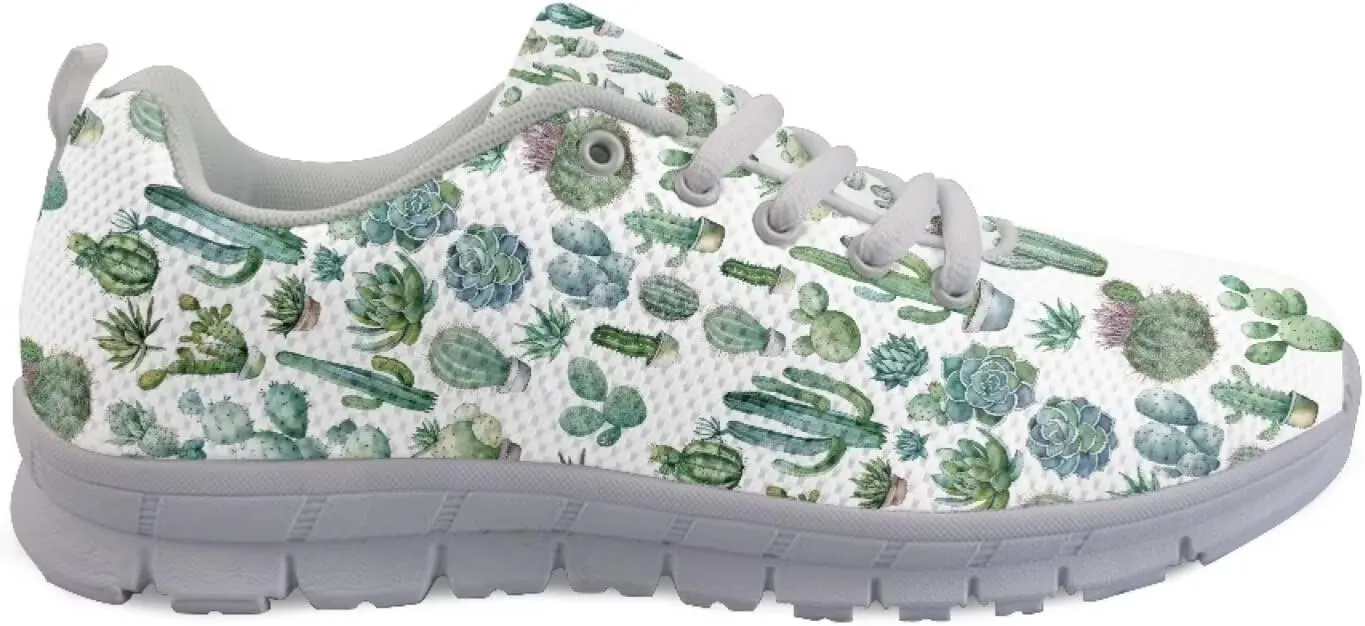 Mumeson Women Novelty Printed Air Mesh Running Sneakers Lightweight Lace-up Casual Walking Shoes