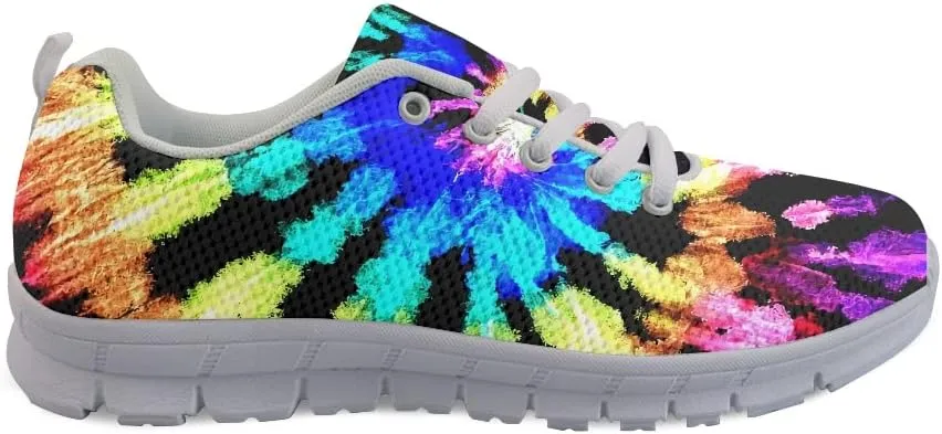 Mumeson Women Novelty Printed Air Mesh Running Sneakers Lightweight Lace-up Casual Walking Shoes