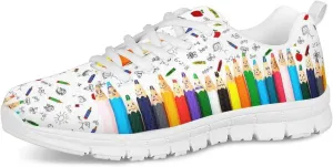 Mumeson Women Novelty Printed Air Mesh Running Sneakers Lightweight Lace-up Casual Walking Shoes