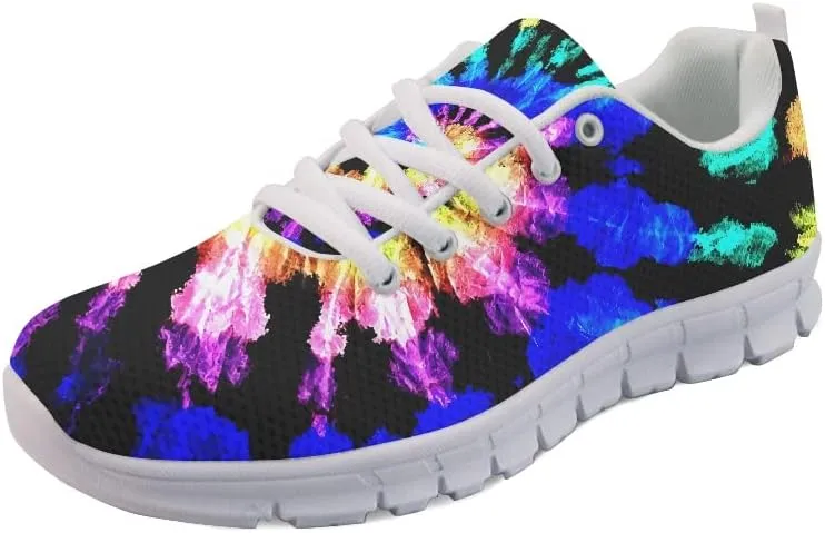 Mumeson Women Novelty Printed Air Mesh Running Sneakers Lightweight Lace-up Casual Walking Shoes