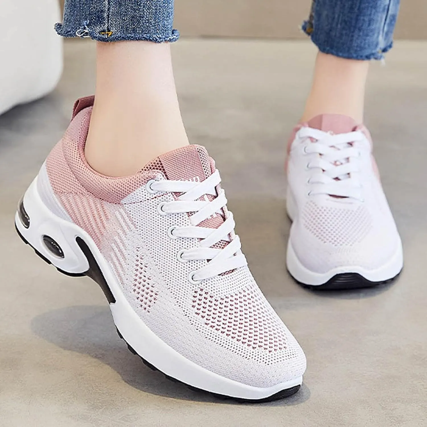 Musabela Orthopedic Shoes for Women, Women Non Slip Walking Sneakers Athletic Running Shoes Mesh Air Cushion Sneakers