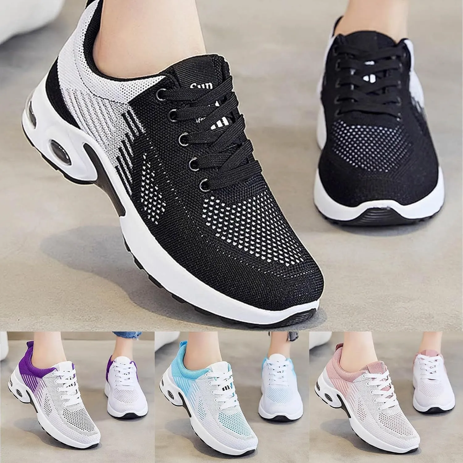 Musabela Orthopedic Shoes for Women, Women Non Slip Walking Sneakers Athletic Running Shoes Mesh Air Cushion Sneakers