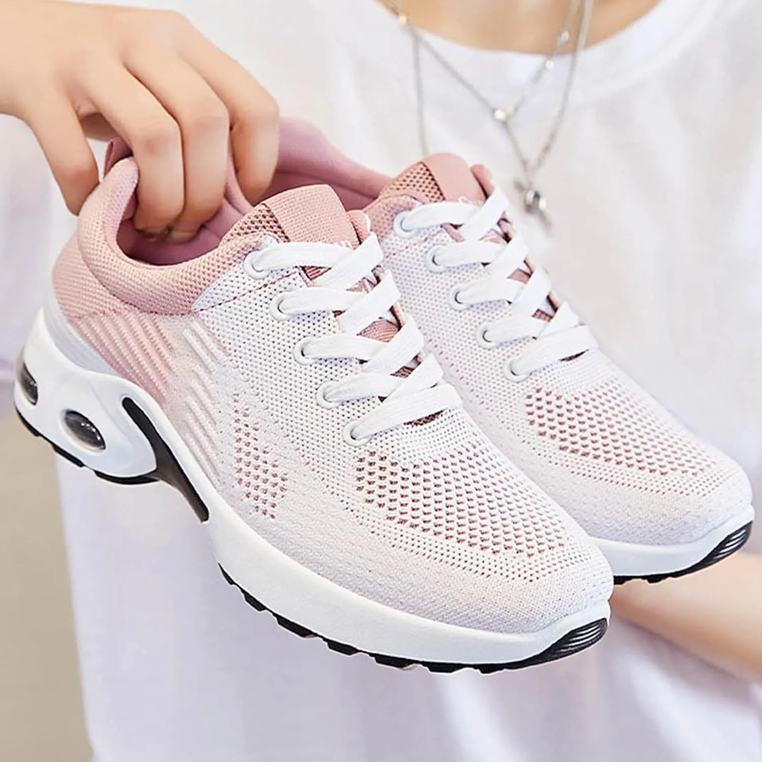 Musabela Orthopedic Shoes for Women, Women Non Slip Walking Sneakers Athletic Running Shoes Mesh Air Cushion Sneakers