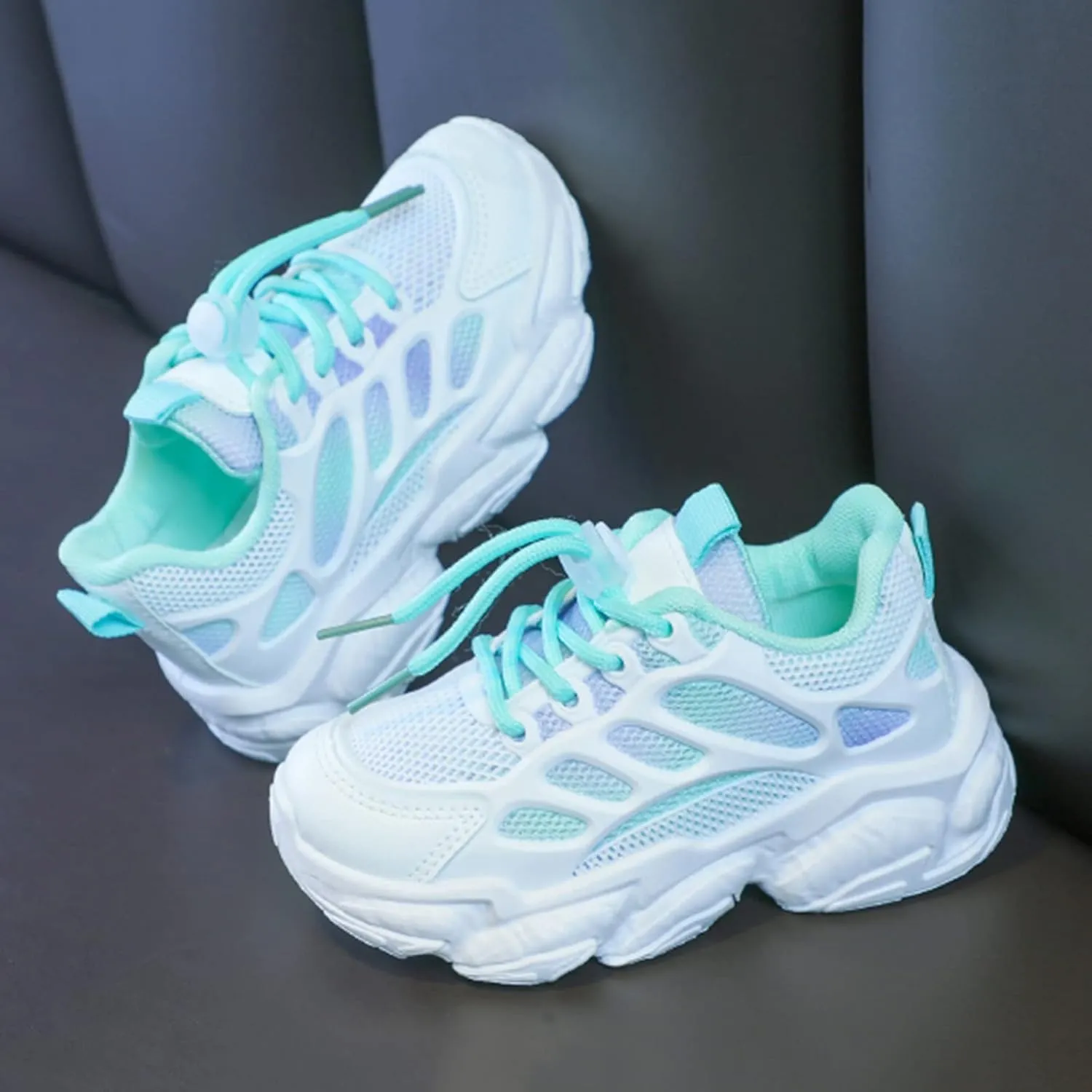 Non-Slip Sports Shoes Lightweight Kids Unisex Comfortable Breathable Strap Athletic Running Walking Tennis Shoes