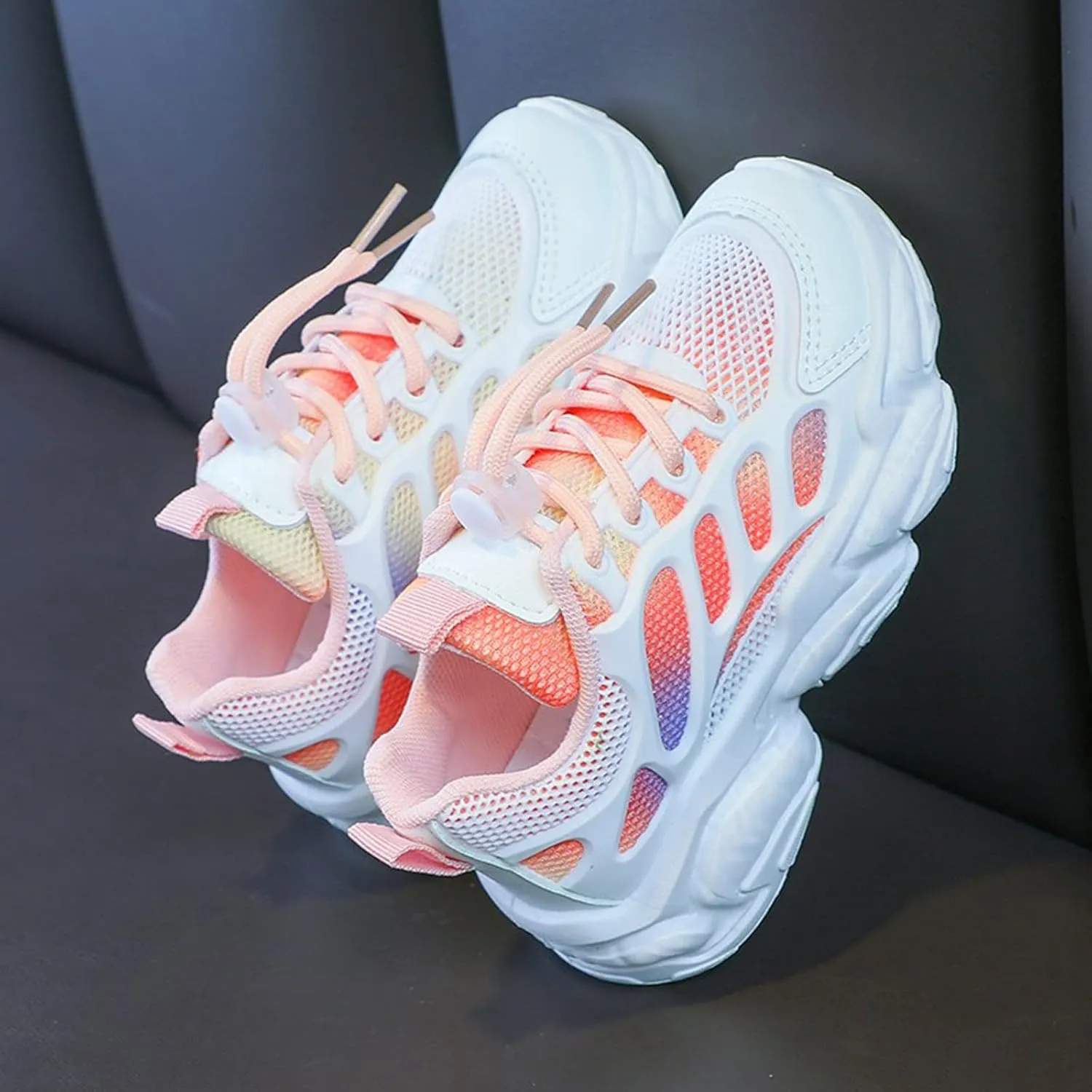 Non-Slip Sports Shoes Lightweight Kids Unisex Comfortable Breathable Strap Athletic Running Walking Tennis Shoes