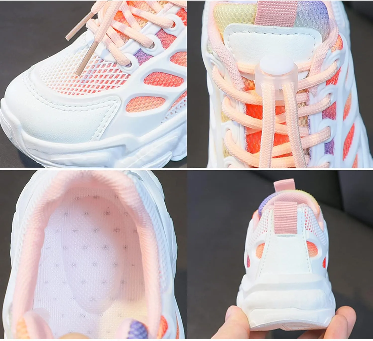 Non-Slip Sports Shoes Lightweight Kids Unisex Comfortable Breathable Strap Athletic Running Walking Tennis Shoes