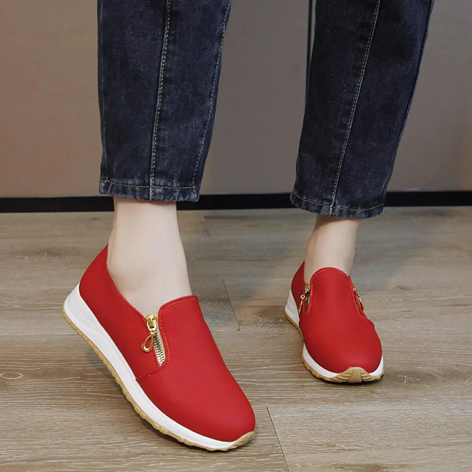 Orthopedic Diabetic Shoes for Women Slip On Walking Sneakers with Arch Support Comfortable Casual Loafers Plantar Fasciitis Foot Pain Relief