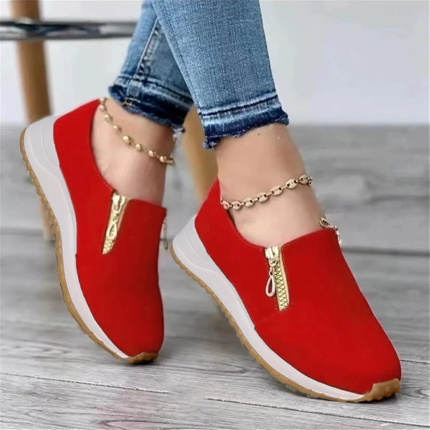 Orthopedic Diabetic Shoes for Women Slip On Walking Sneakers with Arch Support Comfortable Casual Loafers Plantar Fasciitis Foot Pain Relief
