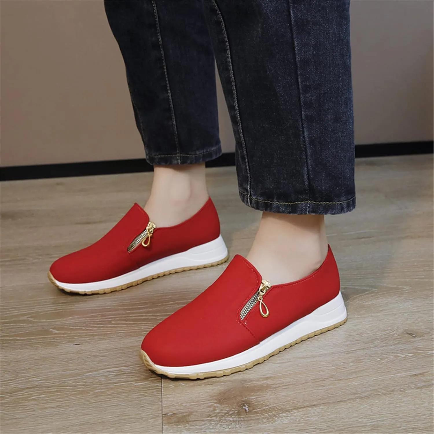Orthopedic Diabetic Shoes for Women Slip On Walking Sneakers with Arch Support Comfortable Casual Loafers Plantar Fasciitis Foot Pain Relief
