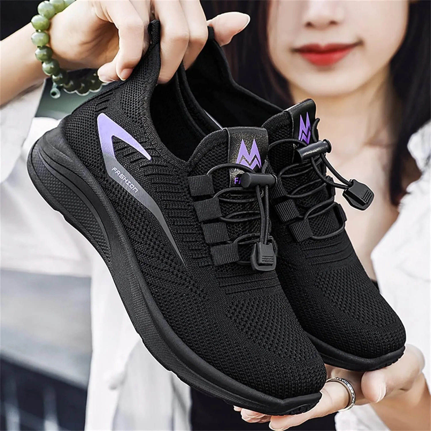 Orthopedic Shoes for Women Running Walking Fashion Strappy Volleyball Canvas Mesh Knit Sneakers Low Top Simple Wedge Shoes