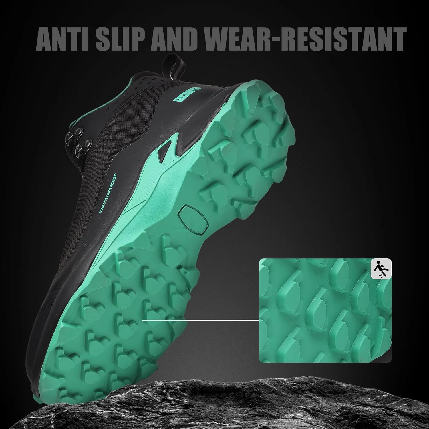 R CORD Womens Waterproof Hiking Shoes Lightweight Comfortable Hiking Boots For Women Non-slip Outdoor Walking Camping Trekking Trail Shoes For All Seasons