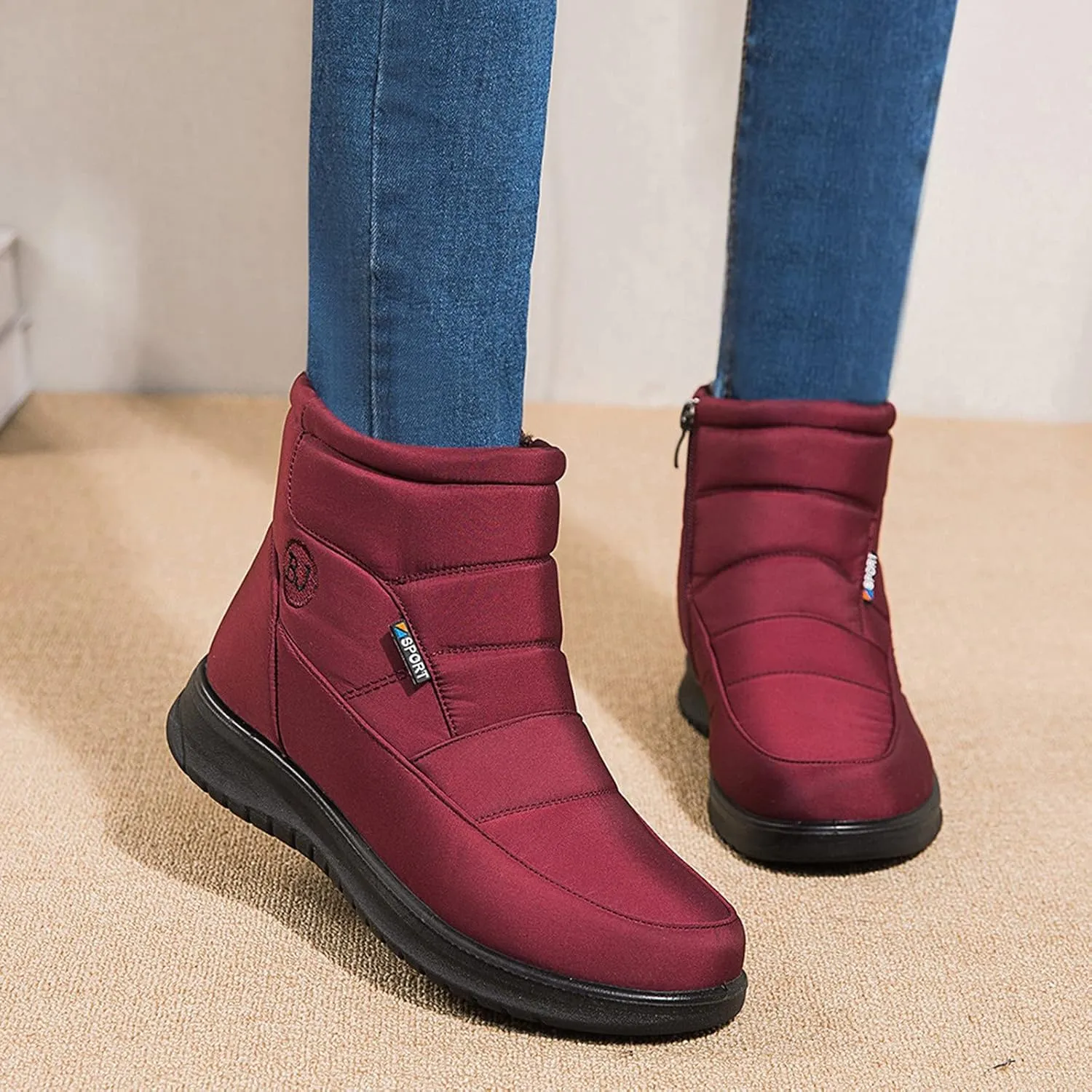 Rvidbe Platform Boots for Women Womens Fashion Winter Warm Snow Boots Comfy Outdoor Waterproof Furry Boots Soft Shoes