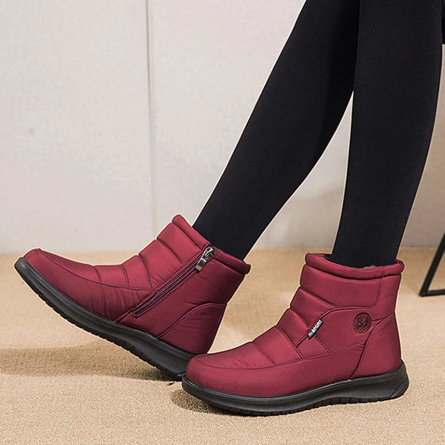 Rvidbe Platform Boots for Women Womens Fashion Winter Warm Snow Boots Comfy Outdoor Waterproof Furry Boots Soft Shoes