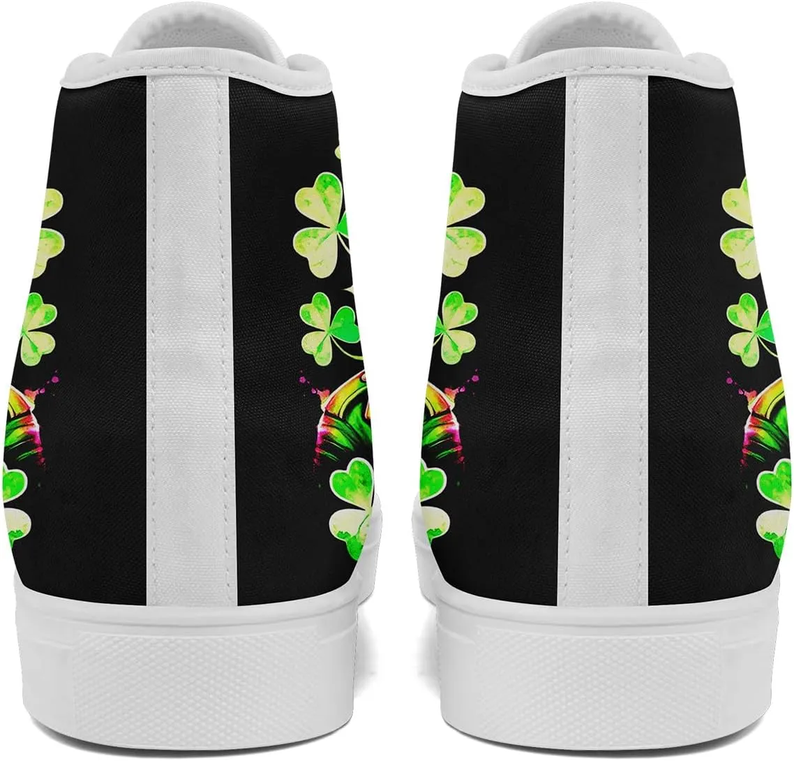 Skull Shoes High Top Canvas Sneakers for Men Women Classic Lace up Casual Trainers Plimsoles Flat Shoes Gothic Walking Streetwear