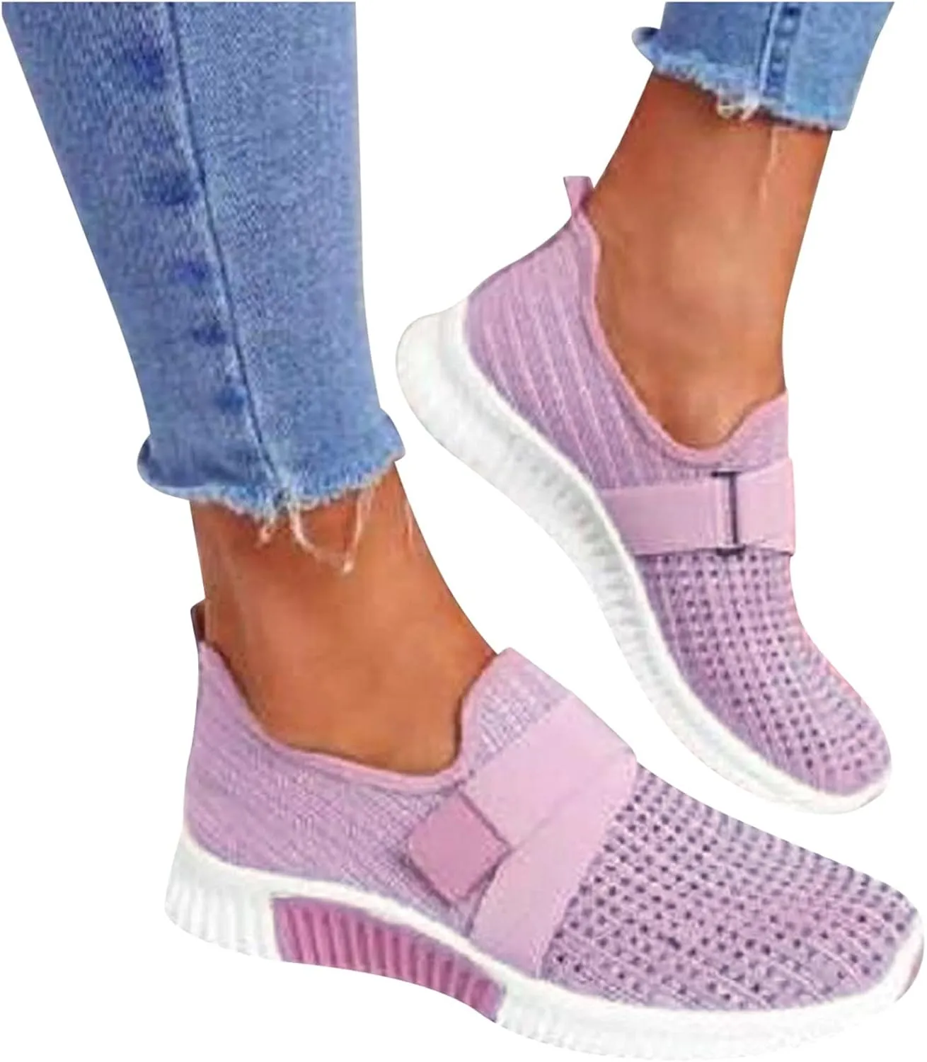 Slip On Shoes Women Mesh Breathable Business Casual Shoes Waterproof Sneakers Sneakers for Women Running Fashion Walking Basketball Shoe Grip Casual Loafers