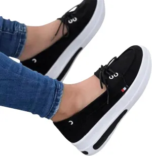 Sneakers for Women Walking Shoes Running Sneakers for Women Black Running Shoes for Women Size 8 Platform Canvas Shoes 2022 Fashion Trainers Spring Summer Large Size Casual Lace-Up Canvas Shoes