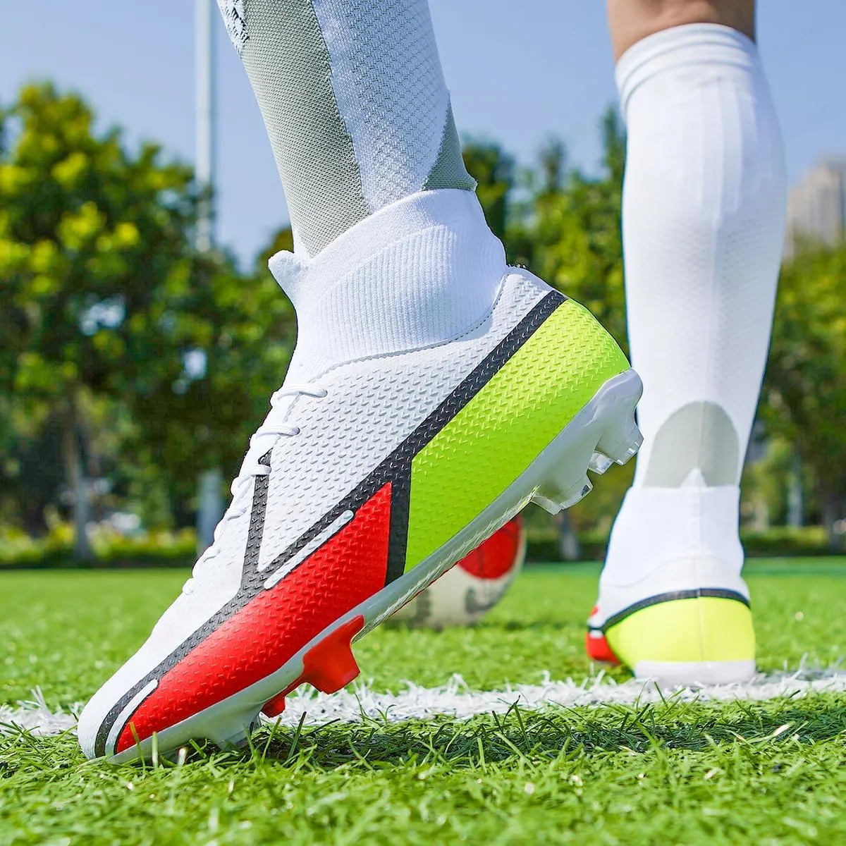 Soccer Cleats Indoor Soccer Shoes Mens Womens Anti Slip High Top Outdoor Grass Turf Football Cleats