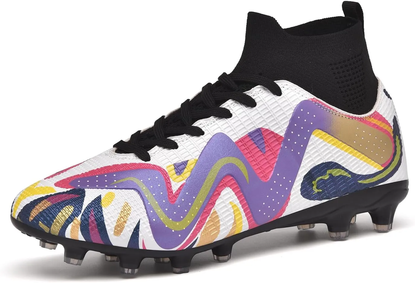 Soccer Cleats Mens Professional High Top Indoor Soccer Shoes Outdoor AG/FG Adults Youth Boys Football Training Sneakers