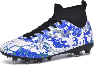 Soccer Cleats Mens Professional High Top Indoor Soccer Shoes Outdoor AG/FG Adults Youth Boys Football Training Sneakers