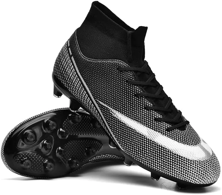 Soccer Shoes with Excellent Traction, Grip, and Comfort - Durable, Lightweight & Breathable - Unisex Soccer Cleats for Boys & Girls