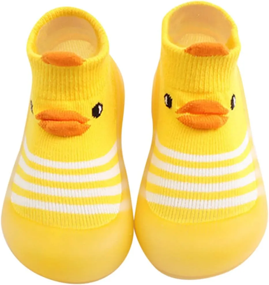 Sock Shoes for Kids Duck Boots Toddler Slip On Sneakers Lightweight Non-Slip Rubber Sole Baby First Walking Shoes