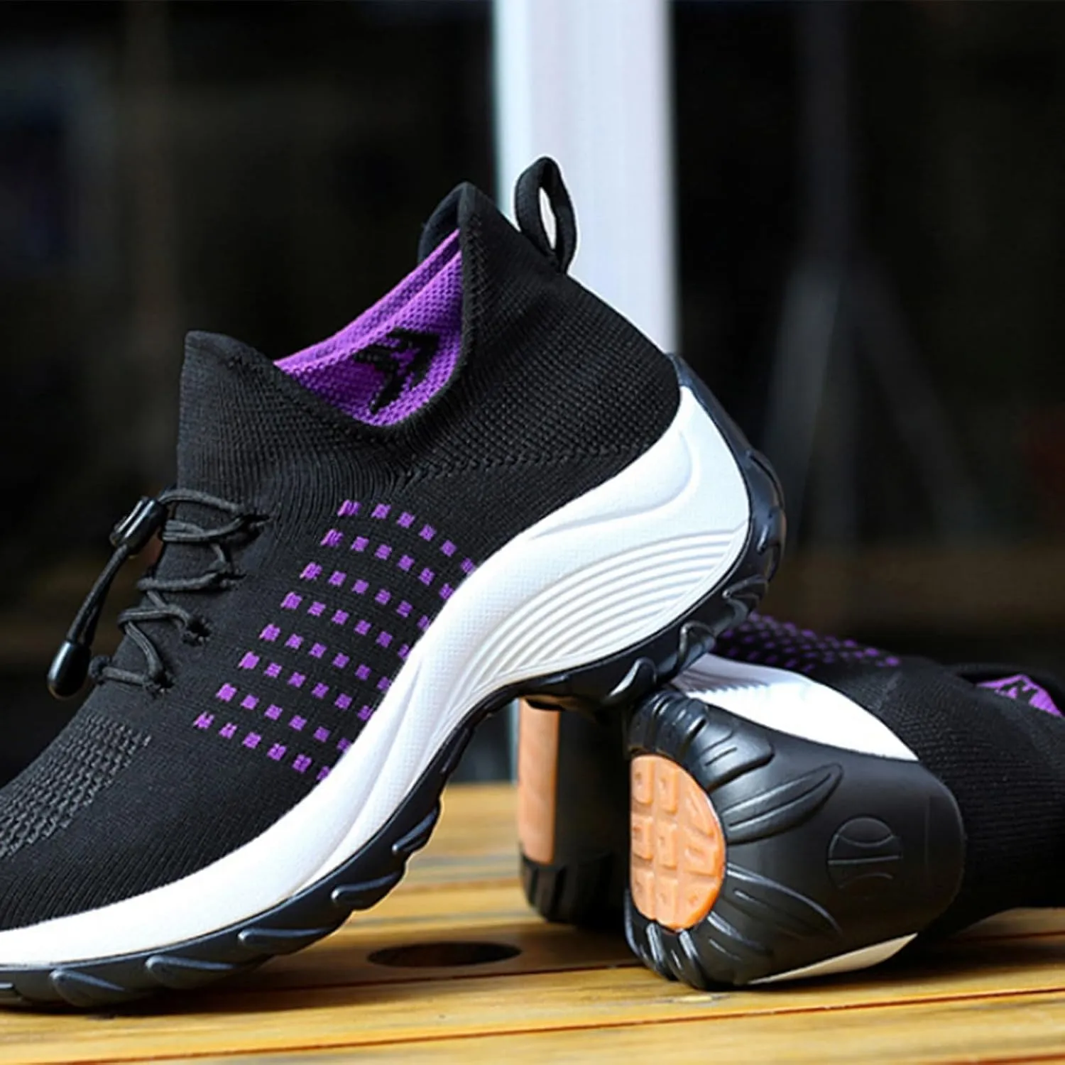 Tennis Shoes Womens Walking Sneakers for Women Black Loafers Women Closed Toe Indoor and Outdoor Christmas Tennis Shoes Comfortable Dressy Slip on