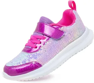 Toandon Toddler Kids Sneakers Sparkle Fashion Glitter Sequins Canvas Shoes