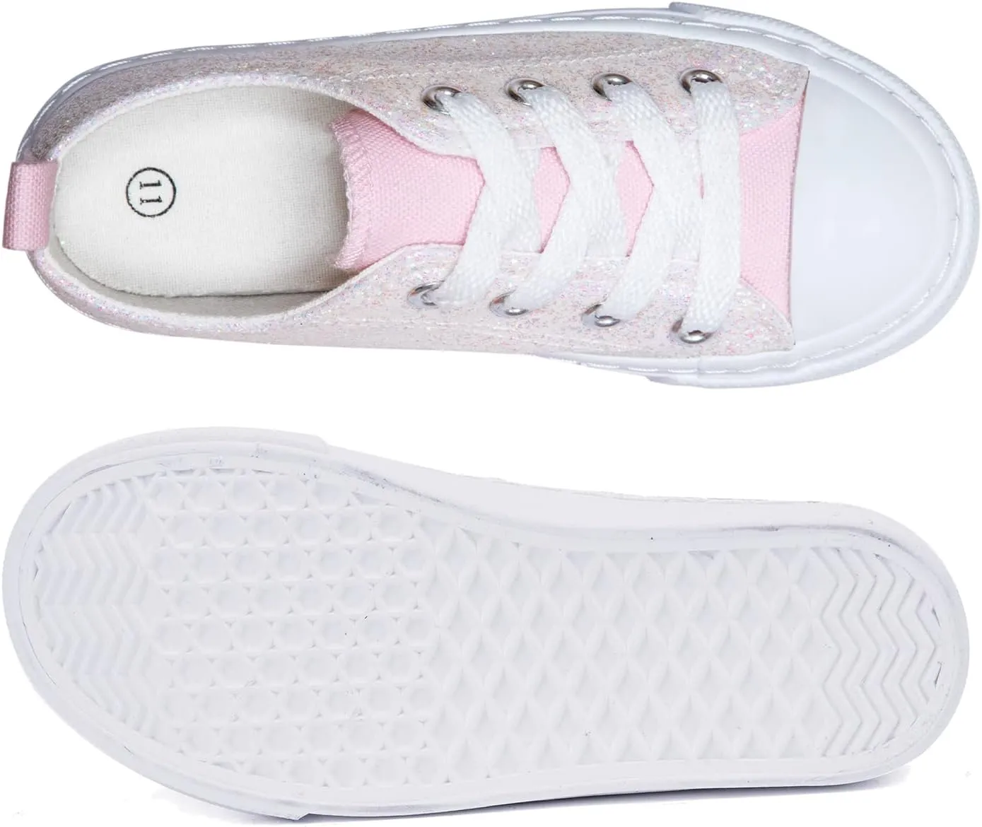 ToandonToddler Kids Sneakers Sparkle Fashion Glitter Sequins Canvas Shoes