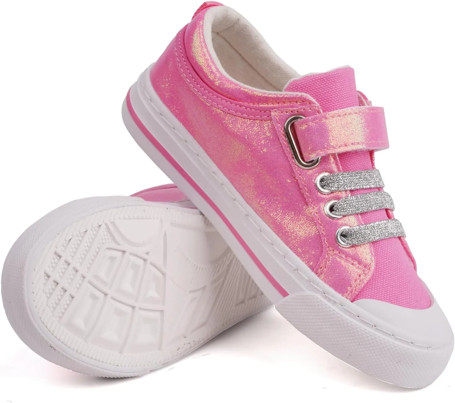 ToandonToddler Kids Sneakers Sparkle Fashion Glitter Sequins Canvas Shoes