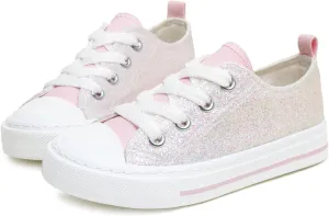 ToandonToddler Kids Sneakers Sparkle Fashion Glitter Sequins Canvas Shoes