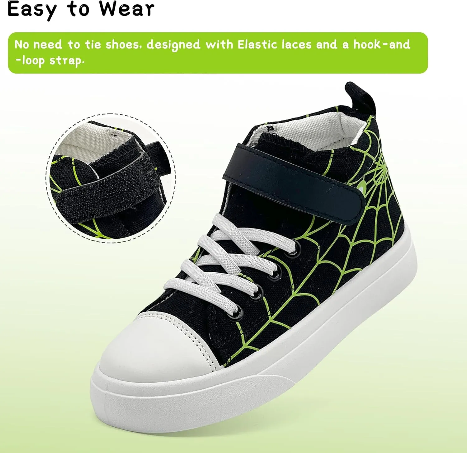 Toddler Boys Girls Shoes Kids High Top Canvas Sneakers Hook and Loops Lightweight Cartoon Casual Sneakers Walking Shoes