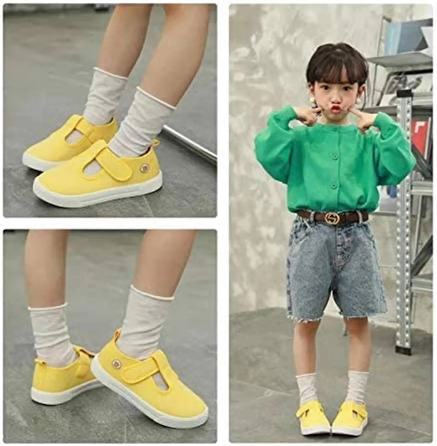 Toddler Boys Girls T-Strap Canvas Sneakers for Little Kids Classical Comfortable Mary Jane Canvas Flats, Non-Slip Casual Canvas Sneaker for Little Kids