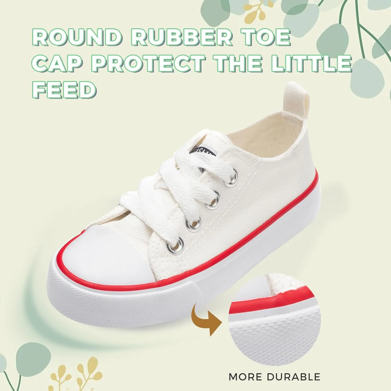 Toddler Canvas Shoes Casual Sneakers for Kids Boys and Girls Low Top Canvas Sneakers Lace Up Canvas Shoes