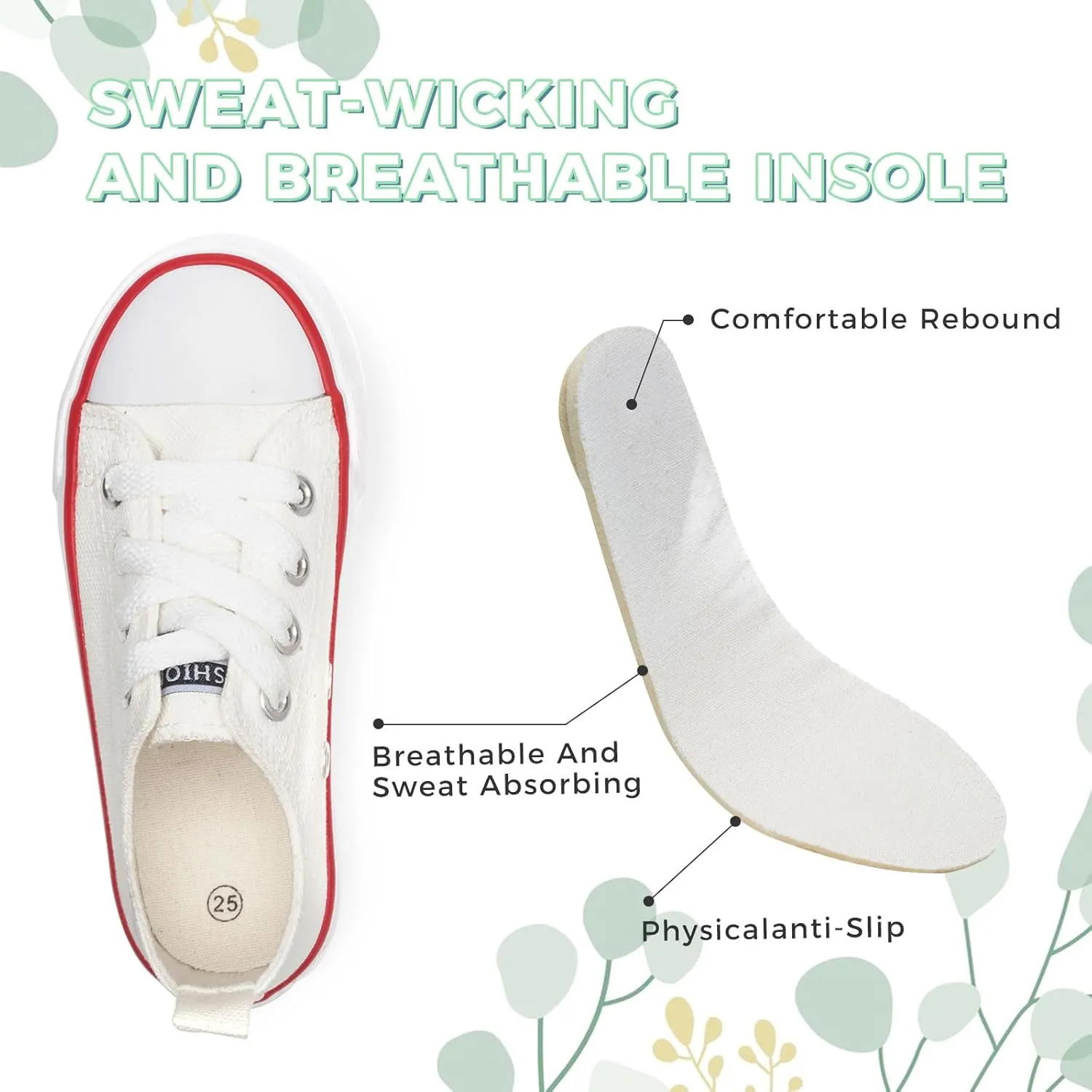 Toddler Canvas Shoes Casual Sneakers for Kids Boys and Girls Low Top Canvas Sneakers Lace Up Canvas Shoes