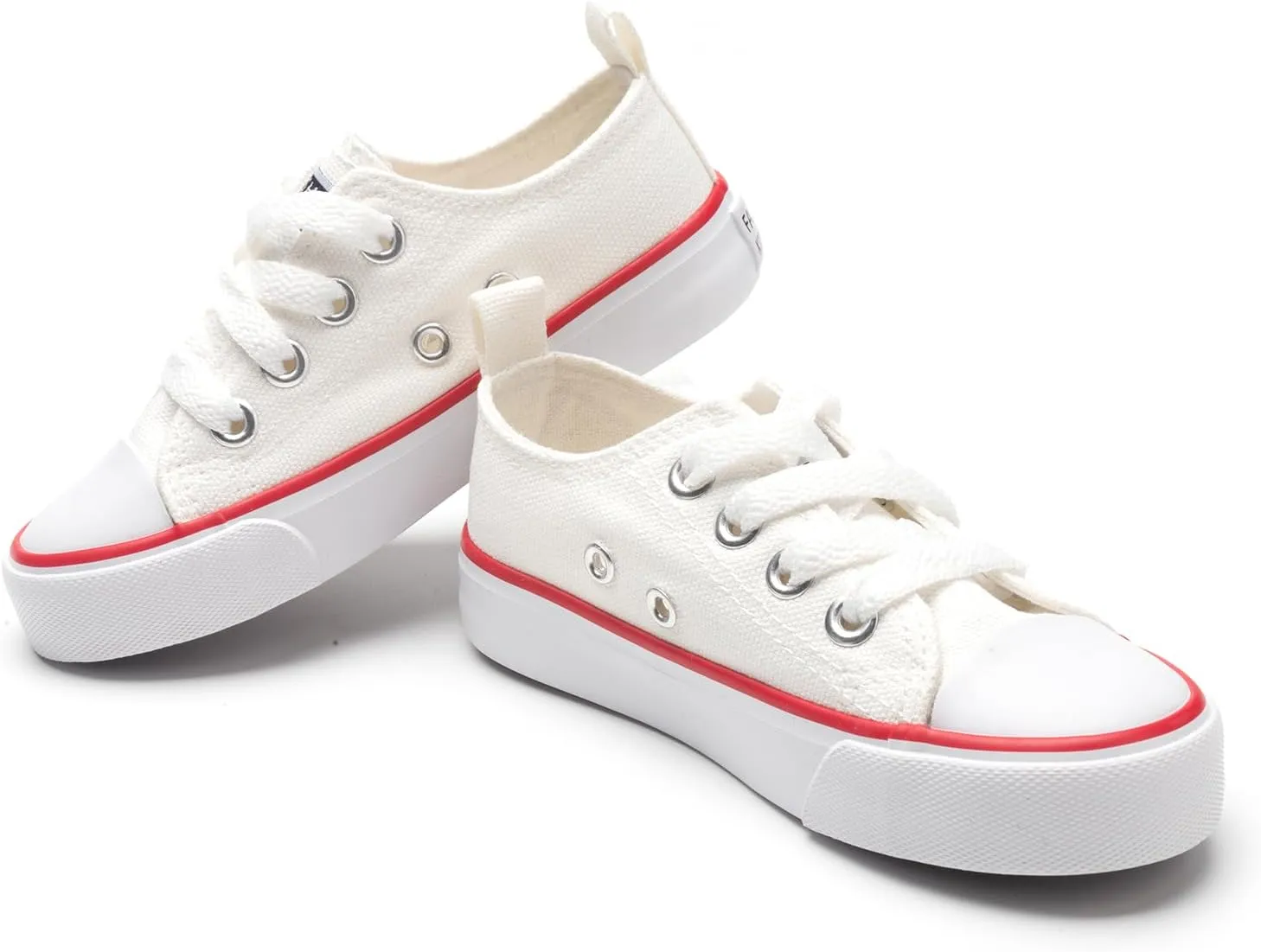 Toddler Canvas Shoes Casual Sneakers for Kids Boys and Girls Low Top Canvas Sneakers Lace Up Canvas Shoes