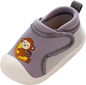 Toddler Girls Boys Leisure Shoes Cotton Cloth 𝐂artoon Animal Prints Soft Flat Bottom Breathable Slip On Sport Shoes